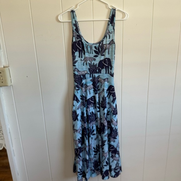 Tori Richard Zebra Sleeveless Dress XS Blue - Picture 5 of 5
